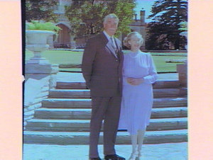 Sir Roden & Lady Cutler in the grounds of Government Ho...