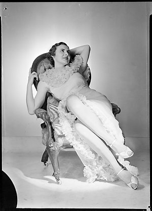 File 10: [Fashion model in chair], 1930s-1940s / photog...