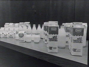 Press conference to introduce metric milk containers to...