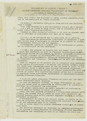 Henri Lemasson papers relating to the bombardment of Pa...