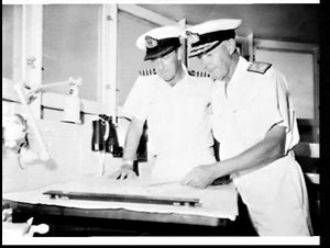 Admiral Roy R. Dowling and Captain G.C. Oldham on HMAS ...