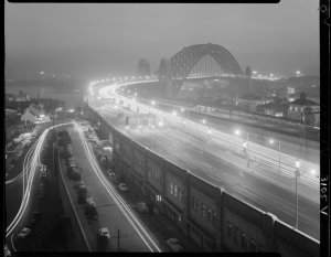 File 08: Bridge approach by night from Greenway Flats, ...