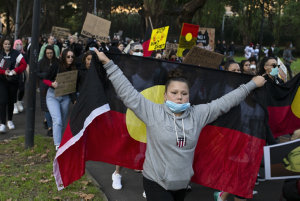 Item 18: Protesters arrive at Belmore Park, Sydney Blac...