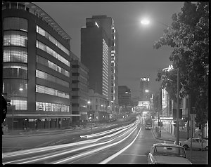 File 08: William St, city by night, February 1975 / pho...