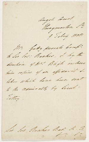 Series 42.04: Letter received by Banks from Mr Gatty, o...
