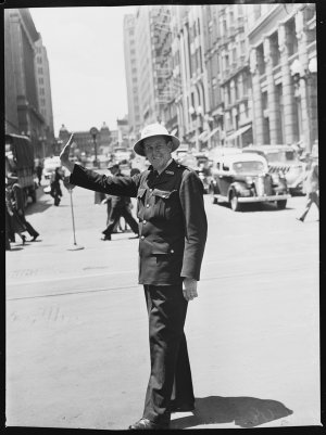 City traffic policeman like Van Johnson, 9 November 194...