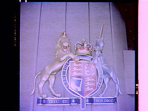 Royal coat of arms in lobby of Supreme Court