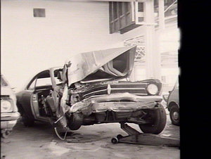Smashed Holden Monaro car