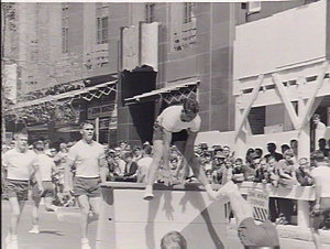Physical culture demonstration, Martin Place