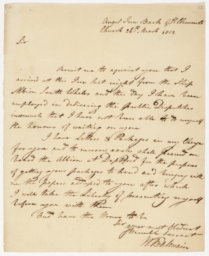 Series 23.02: Letter received by Banks from William Bal...