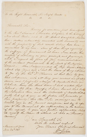 Series 23.45: Letter received by Banks from William Wil...