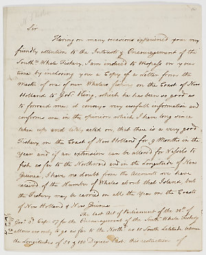 Series 23.18: Letter received by Banks from Samuel Ende...