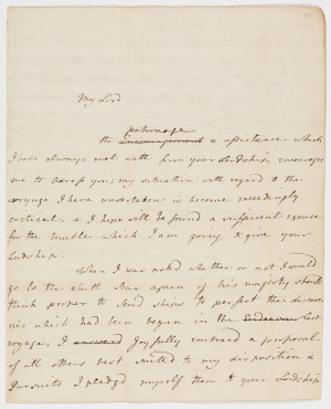 Series 06.003: Copy of a letter written by Banks to Lor...