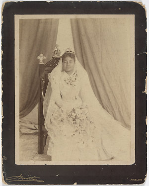 [Queen Lavinia Veiongo], bride of King Tupou II, Tonga,...