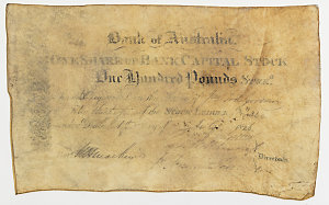 Item 632: Bank of Australia, share certificate, 100 pou...