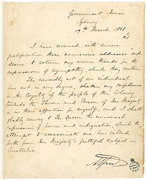 Alfred, H.R.H., Duke of Edinburgh - Documents concernin...