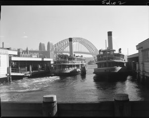 File 03: Circular Quay with ferries and bridge, 1938 / ...