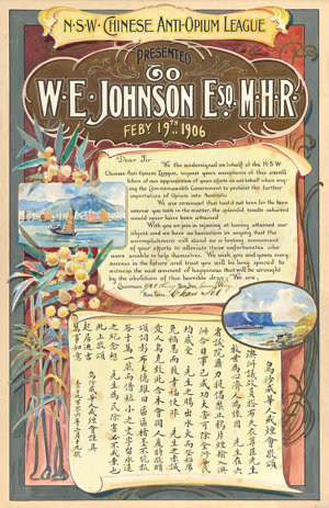 N.S.W. Chinese Anti-Opium League [Illuminated Address] ...
