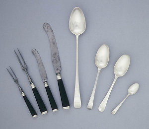 Selection of flatware and cutlery owned by Captain Jame...