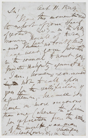 Letter from William Bland to Robert Lowe, 11 October 18...