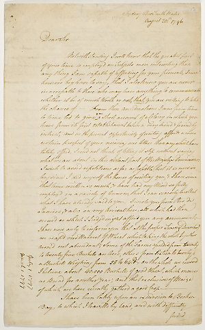 Series 38.03: Letter received by Banks from John Hunter...