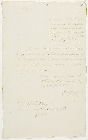 Series 40.055: Copy of an order received by Joseph Shor...