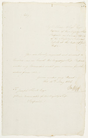 Series 40.059: Copy of an order received by Joseph Shor...