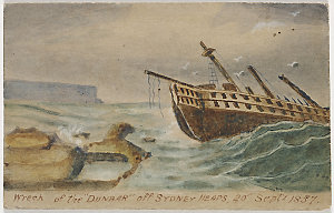 Wreck of the 'Dunbar' off Sydney Heads, 20th Septr 1857...