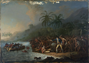 [Death of Captain Cook, ca. 1784] / possibly by John We...