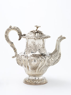 [Silver coffee pot] Presented to Major Mitchell on his ...