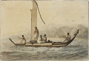 [Sailing canoe of Otaheite], 1778 / drawn by John Webbe...