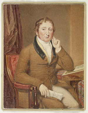 John Thomas Bigge, 1819 / watercolour portrait by Thoma...