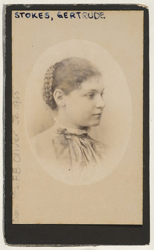 Gertrude Emily Horsfall, nee Stokes, between 1885-1892 ...