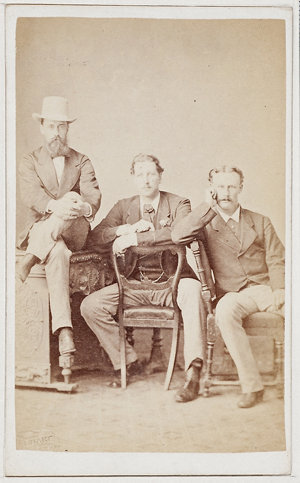 Three unidentified men, 1874 / photographer B. C. Boake