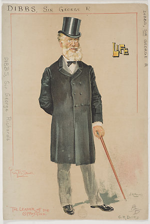 Coloured print of Sir George Dibbs, ca. 1895 / artist P...