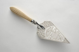 [Silver trowel] presented to the Mayoress of Sydney, Mr...