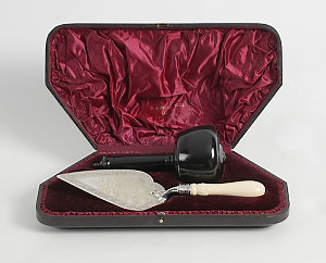 [Silver trowel and mallet] presented to Sir Henry Parke...