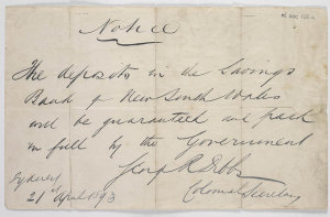 George R. Dibbs - notice signed by Sir George Dibbs, as...
