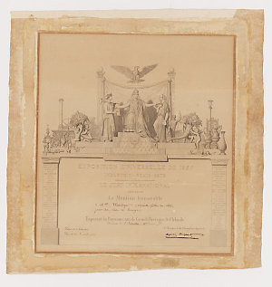 Certificate of merit awarded at the Paris Exposition Un...