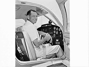 Reverend Finian Power, evangelist (?), in his Cessna Sk...
