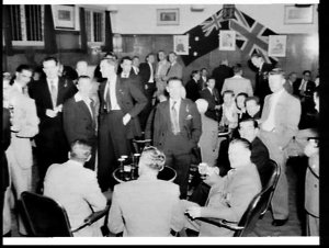 Drinks in the club after the Anzac Day Dawn Service 195...