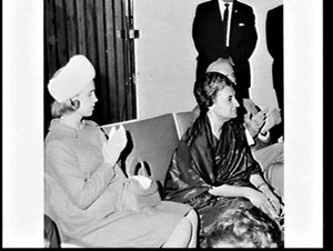 Prime Minister of India, Indira Gandhi, met by William ...