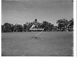 Peter Hansen hurdling, Chatswood Oval