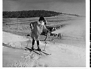 Snow-making machine on the ski slopes, Kiandra