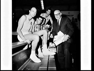 NSW Men's Basketball Team with Dunlop Pro-Am basketball...