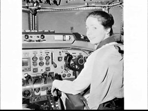 Felicity Bush, first Airlines of NSW woman pilot (?), o...