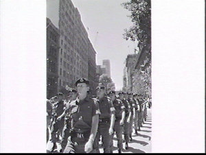 Army and Navy march through Martin pLace on their retur...