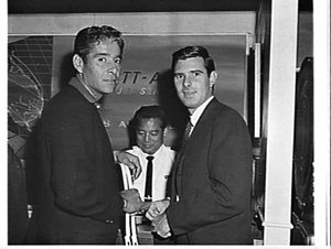 Tennis players Pancho Gonzales and Earl Buckle at the A...