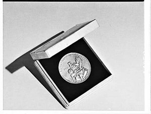 APA studio photograph of a medal for a McWilliams Wines...