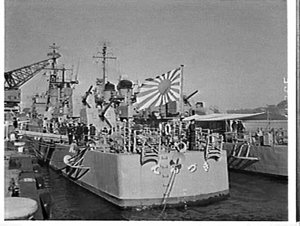 Destroyers Teruzuki, Ariake, Yugure and Harusami, the f...